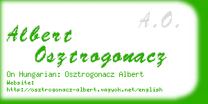 albert osztrogonacz business card